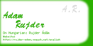adam rujder business card